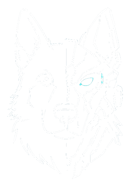 AI K9 Codee half canine half robot logo