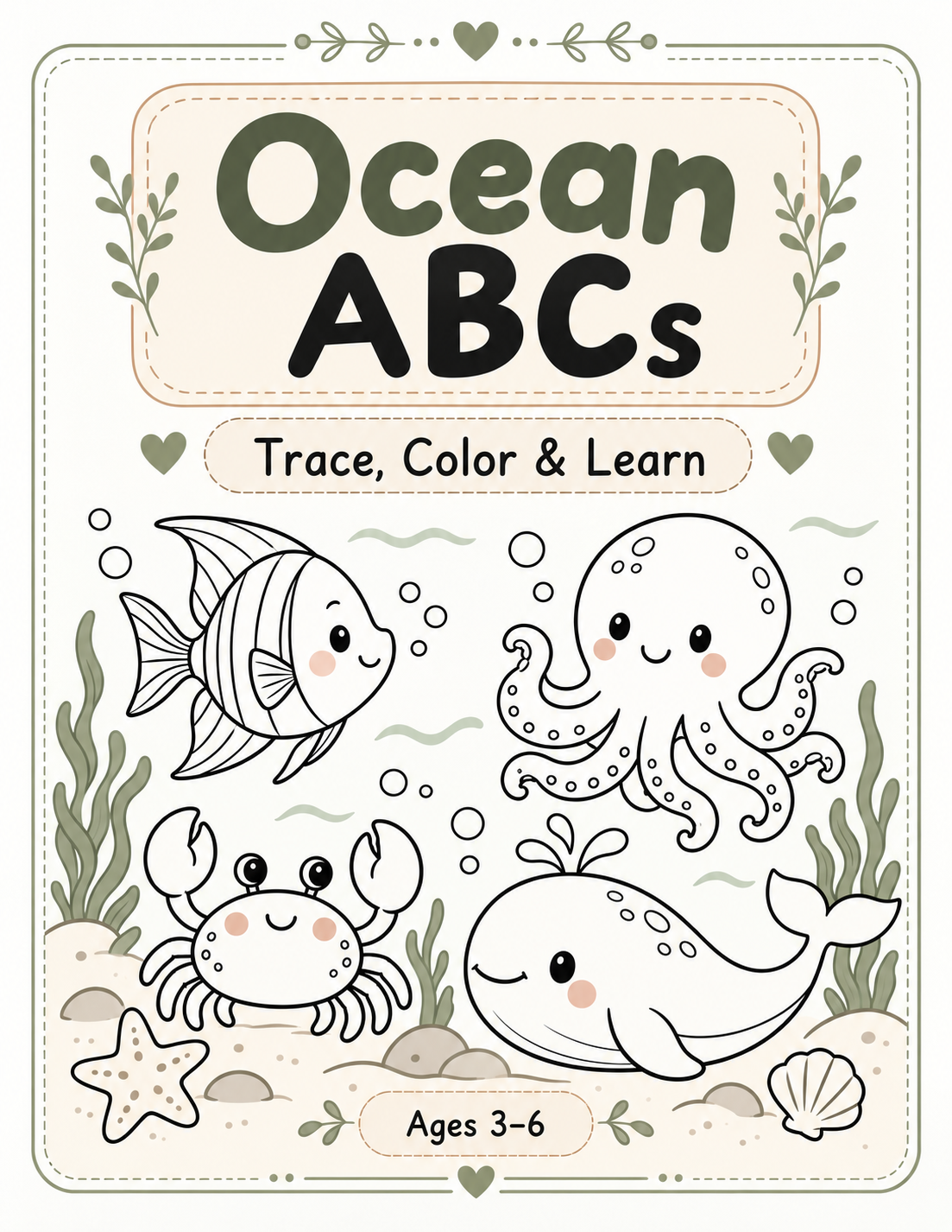 Ocean ABCs Trace Color and Learn cover