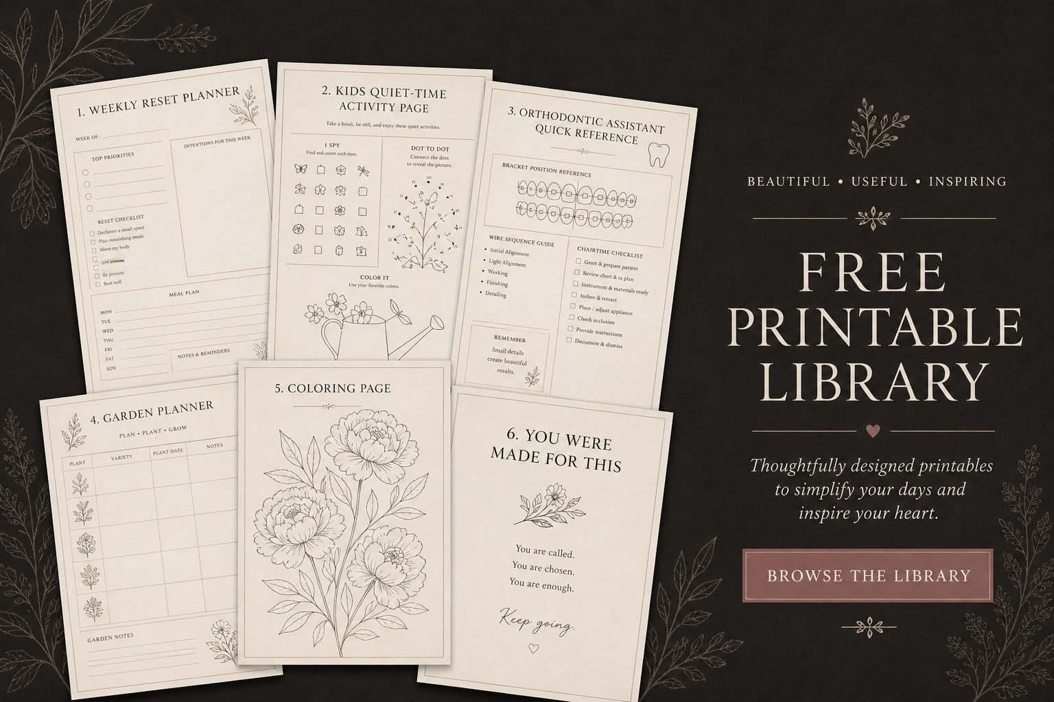 Made For This printable library preview