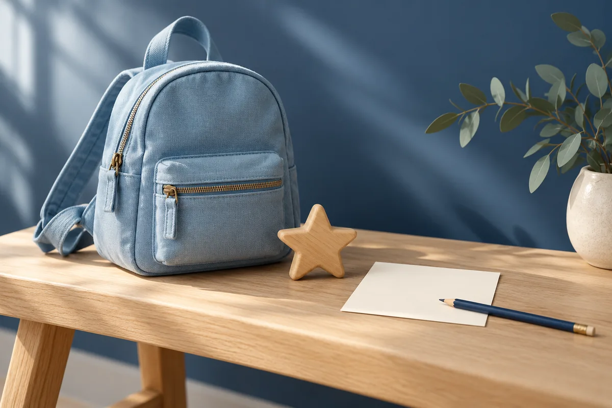 Blue backpack and appointment-preparation items